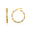 Two-Tone Twisted Wire Round Hoop Earrings in 10k Gold