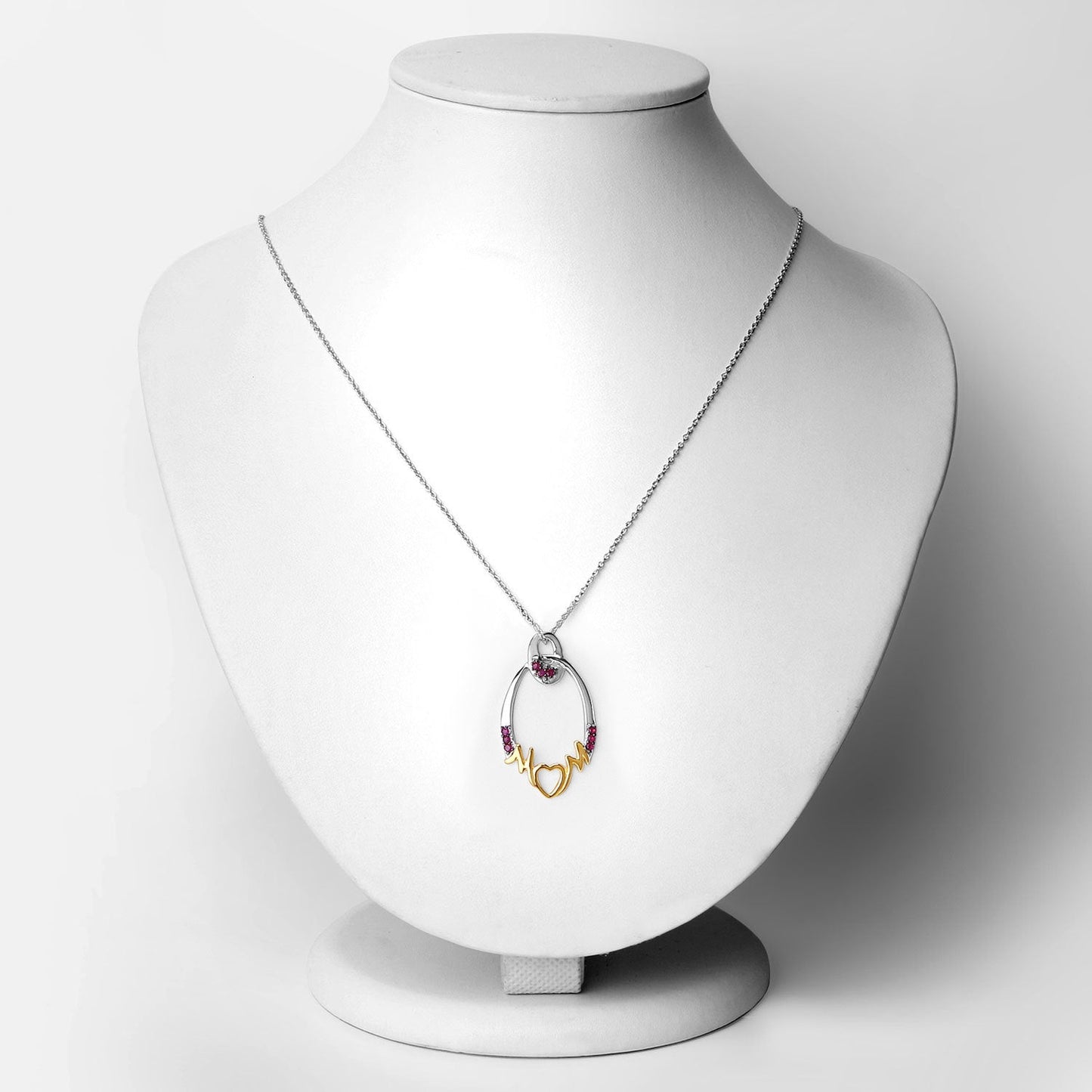 Colgante de Rubí Genuino de 0.18 Quilates en Plata Esterlina .925