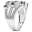0.87 Carat Amethyst & White Topaz Sterling Silver Ring