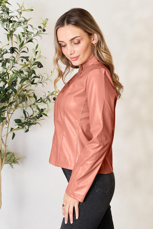 Veste zippée classique à col pour femmes pour une élégance au quotidien