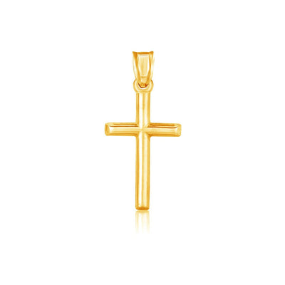 Pendentif croix en or jaune 14 carats poli
