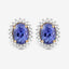 Boucles d'oreilles en tanzanite véritable de 1,71 carat et diamants blancs en or jaune 14K