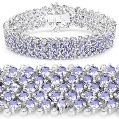 Pulsera de plata esterlina .925 con tanzanita genuina de 14.70 quilates