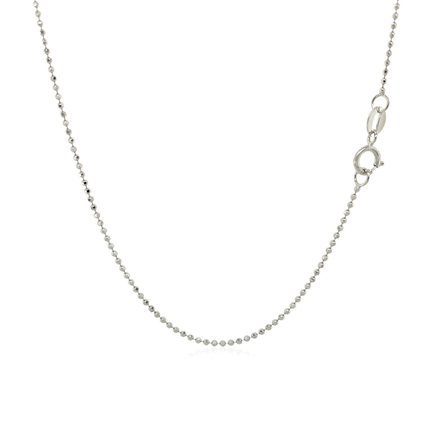 Chaîne à perles en or blanc 14k avec taille diamant - 1,0 mm