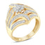 Bague de fiançailles en diamant en or jaune 10K - Taille 7