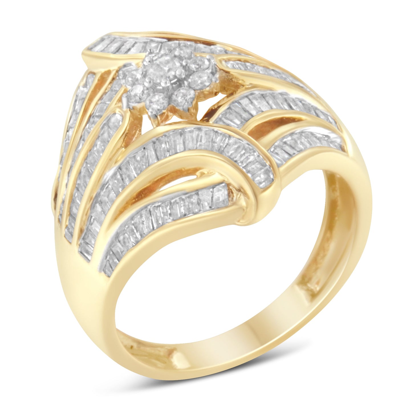 Bague de fiançailles en diamant en or jaune 10K - Taille 7