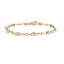 Bracelet en or blanc et jaune 10K avec diamants en forme d'ovale - 1,00 cttw