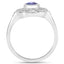 1.17 Carat Genuine Tanzanite & White Topaz Sterling Silver Ring