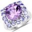 6.63 Carat Genuine Amethyst and Tanzanite Sterling Silver Ring
