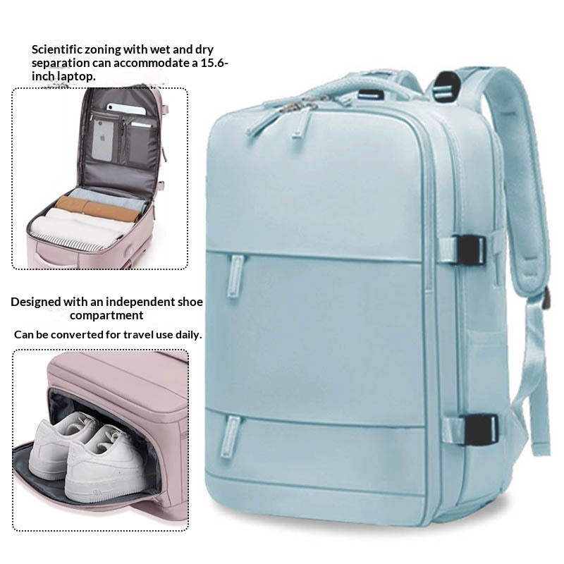 Sac à dos de voyage décontracté pour hommes, imperméable, avec séparation sèche-humide