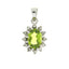 .96ct Peridot Diamond Fashion Pendant in 10KT White Gold