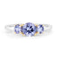 Anillo de Tanzanita Genuina de 1.07 Quilates con Doble Tono en Plata de Ley