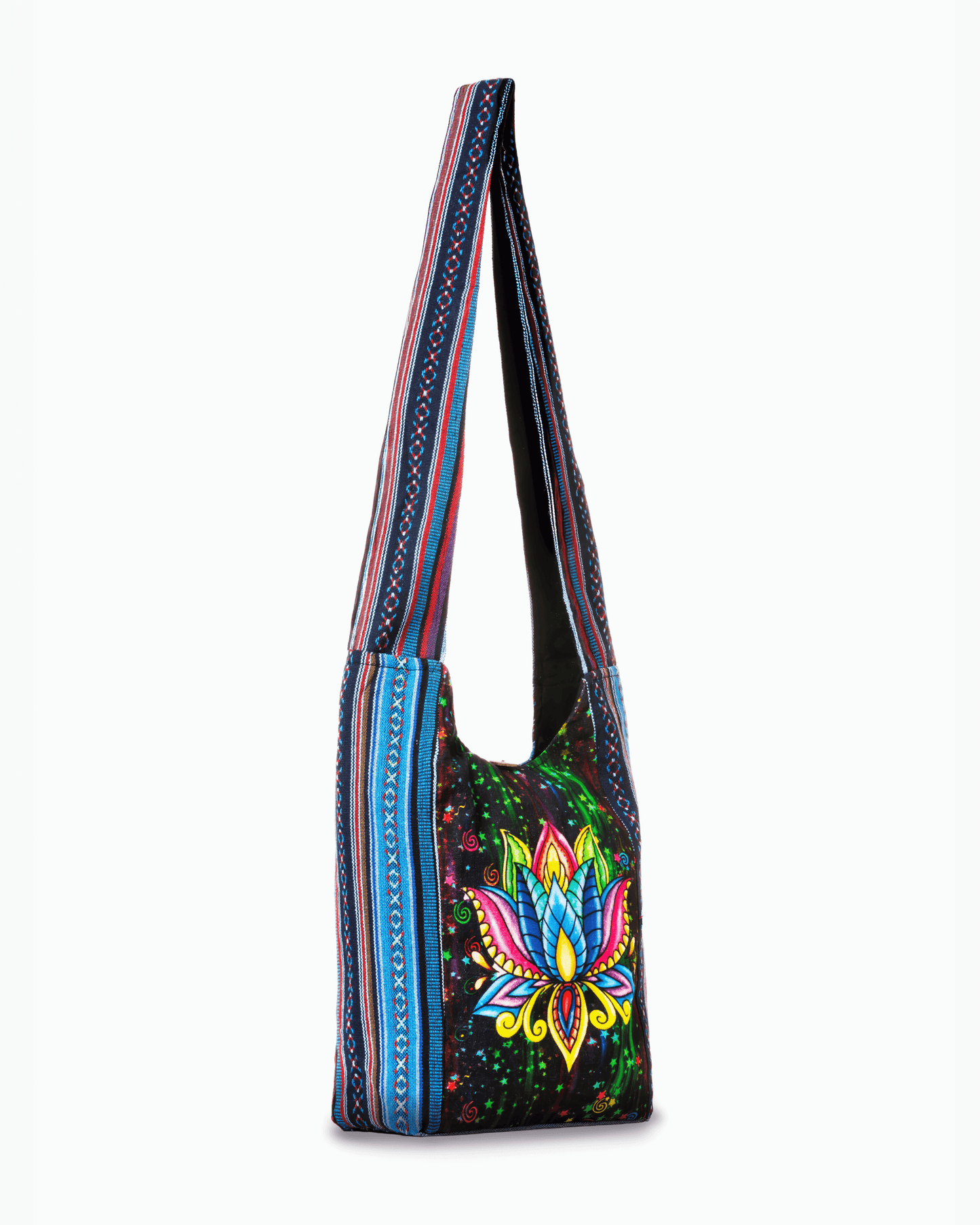 Sac à bandoulière Lotus fait main de la collection Kathmandu