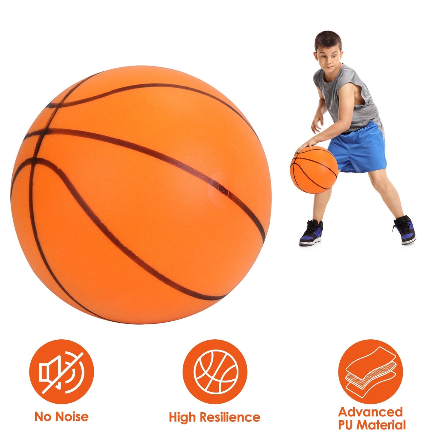 Pelota de Entrenamiento de Espuma para Baloncesto Silenciosa - Juego Interior de Bajo Ruido