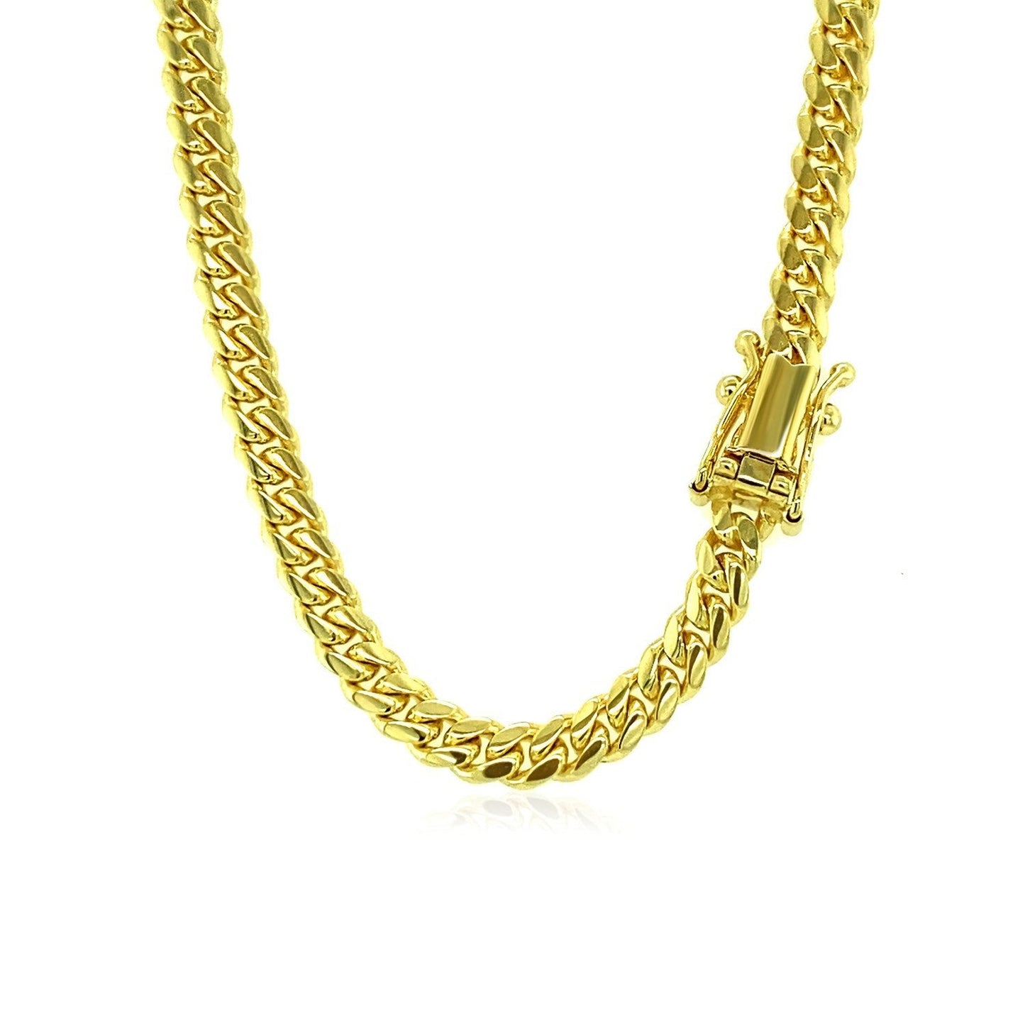 Chaîne solide Miami Cuban en or jaune 10k - 3,9 mm