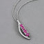 Colgante de Rubí y Diamante Blanco de 0.43 Quilates en Oro Blanco de 14K