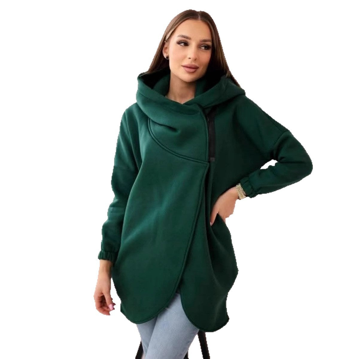 Women's Plus Size Solid Color Overcoat