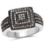 0.42 Carat Genuine Champagne Diamond Sterling Silver Engagement Ring