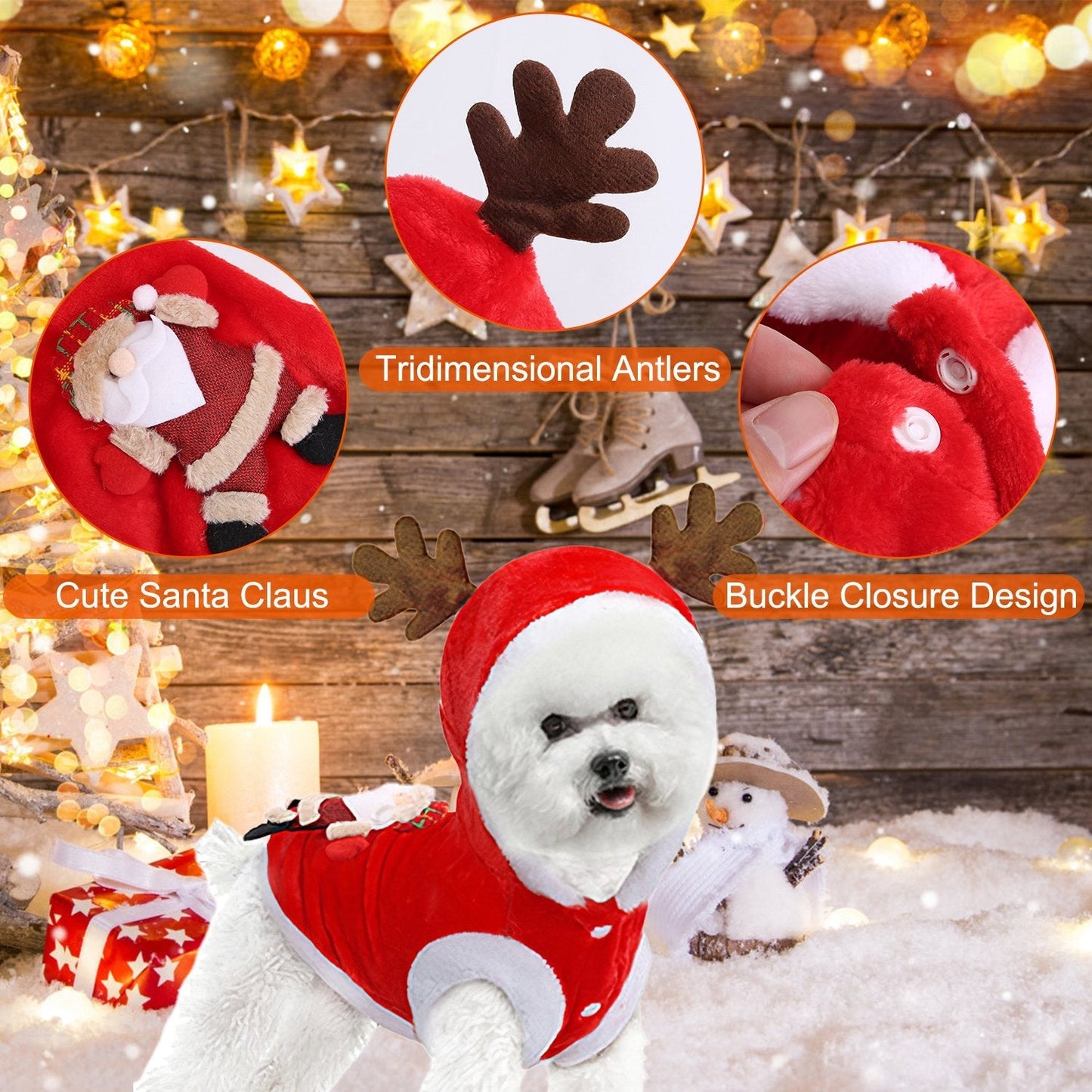 Costume de Père Noël pour animaux de compagnie GBruno pour Noël