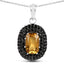Pendentif en Citrine et Spinelle Noir de 5,85 Carats en Argent Sterling