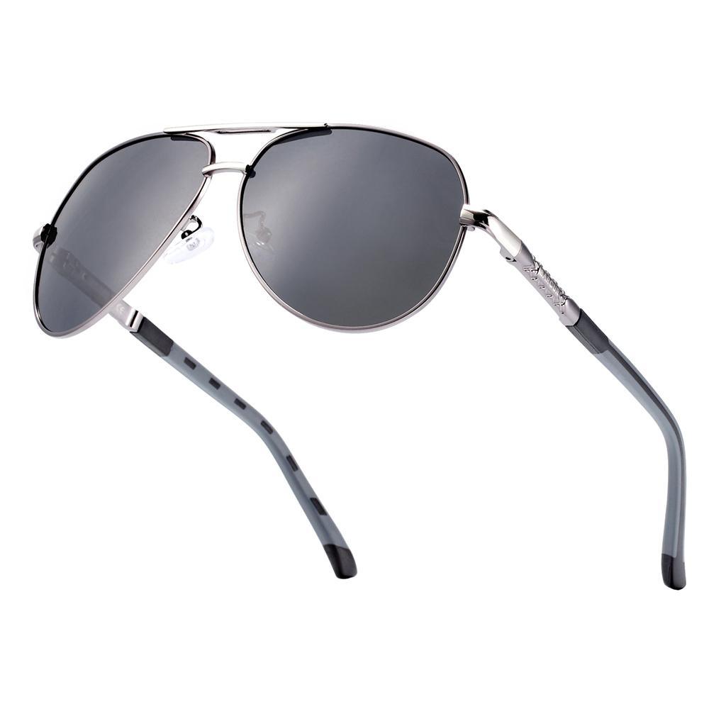 Lunettes de soleil aviateur polarisées de luxe avec protection UV400