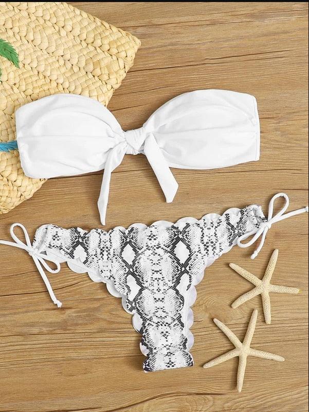 Ensemble de bikini deux pièces élégant à imprimé léopard