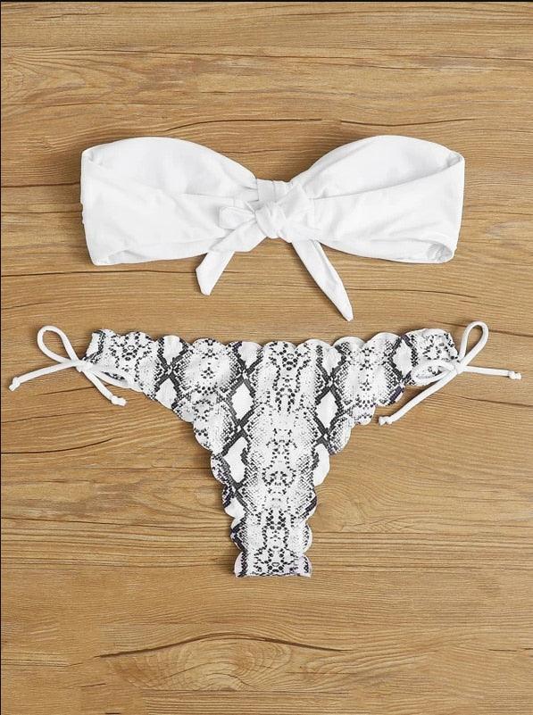 Ensemble de bikini deux pièces élégant à imprimé léopard