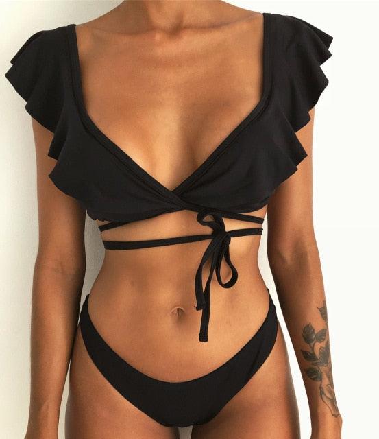 Ensemble de bikini deux pièces élégant à imprimé léopard