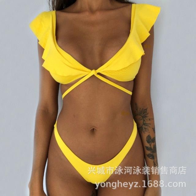 Ensemble de bikini deux pièces élégant à imprimé léopard