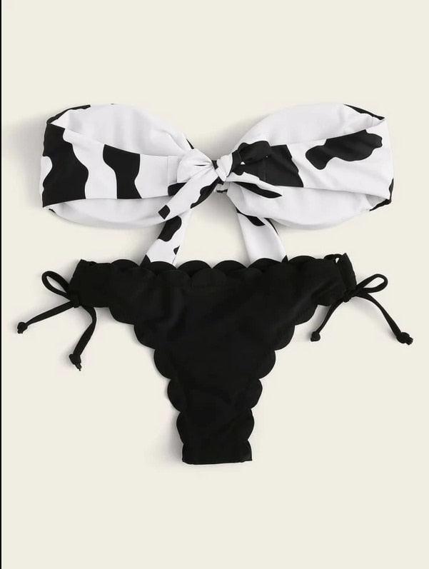 Ensemble de bikini deux pièces élégant à imprimé léopard