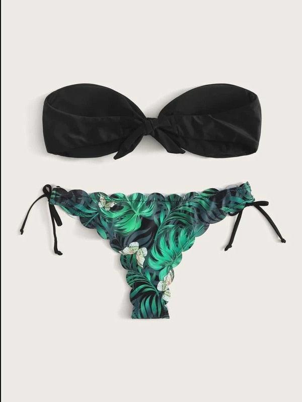 Ensemble de bikini deux pièces élégant à imprimé léopard