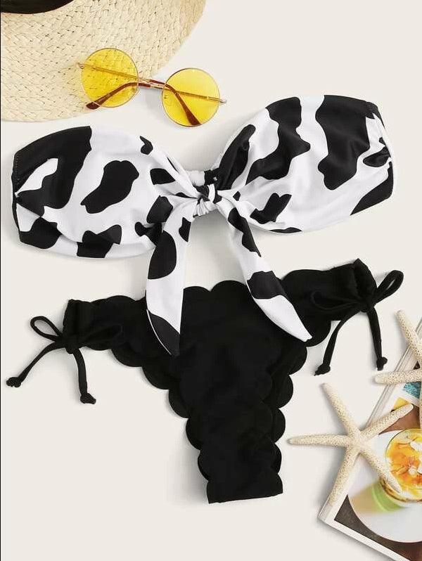 Ensemble de bikini deux pièces élégant à imprimé léopard
