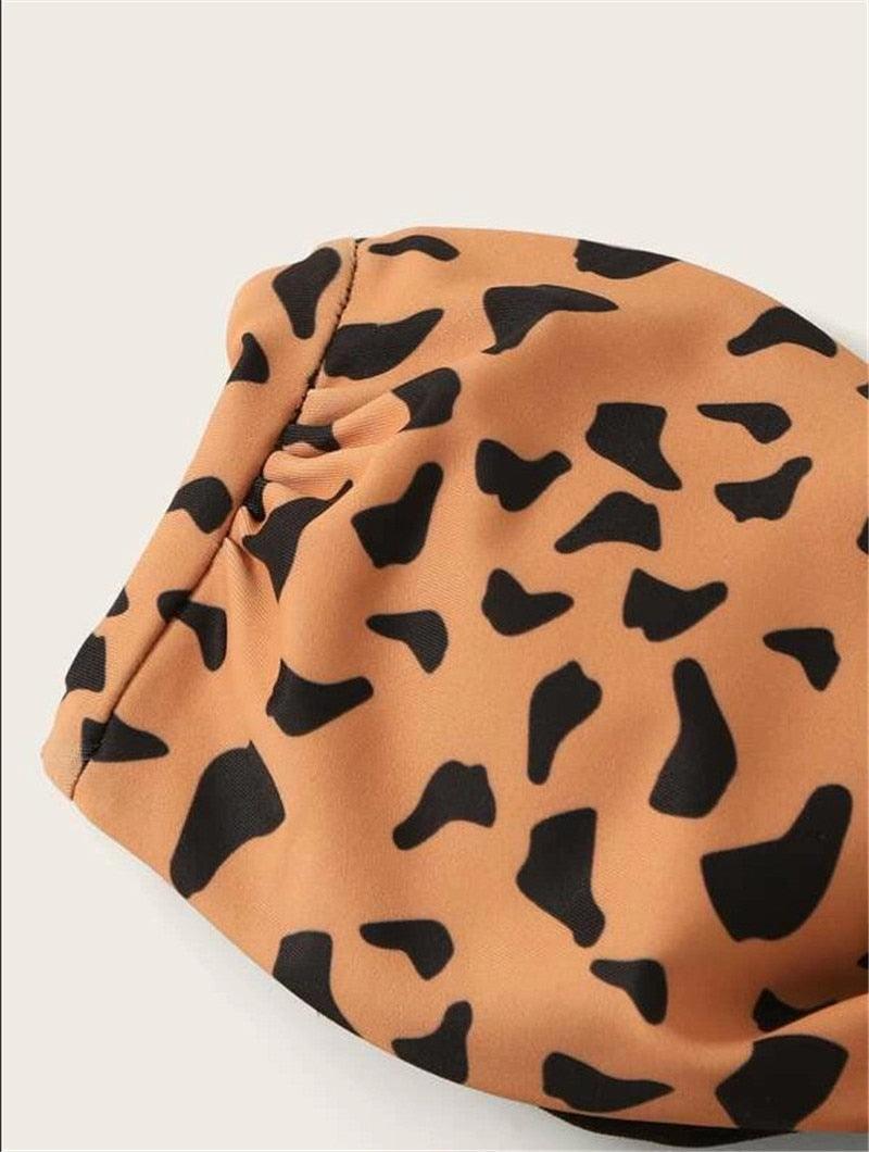 Ensemble de bikini deux pièces élégant à imprimé léopard
