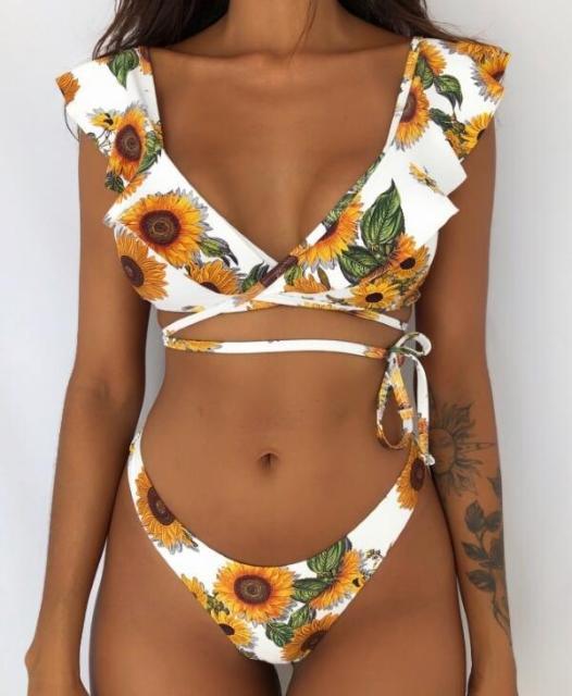 Ensemble de bikini deux pièces élégant à imprimé léopard