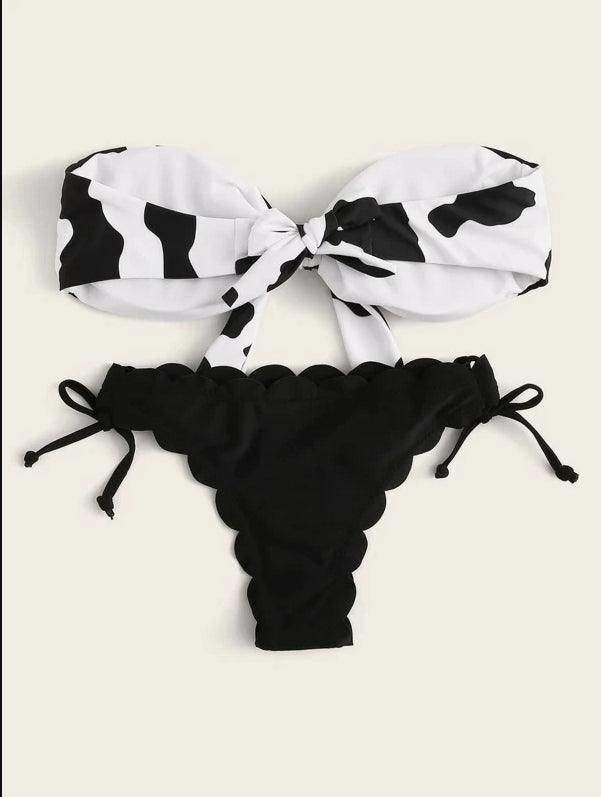 Ensemble de bikini deux pièces élégant à imprimé léopard