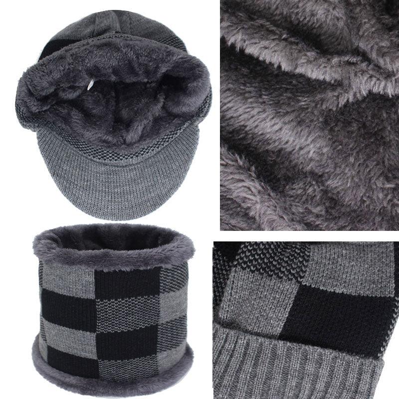 Allurelation Knitted Winter Beanie Set for Men