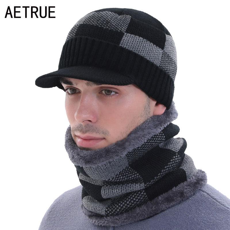 Allurelation Knitted Winter Beanie Set for Men