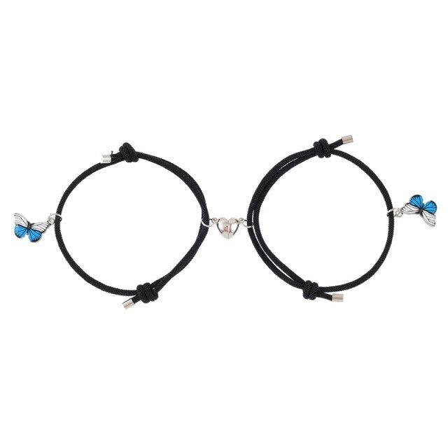 Ensemble de Bracelets Correspondants Élégants pour Couples avec Design de Papillon