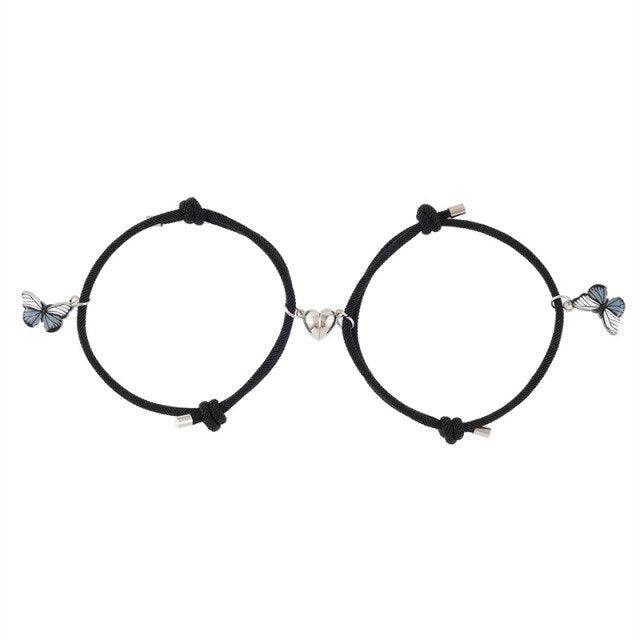 Ensemble de Bracelets Correspondants Élégants pour Couples avec Design de Papillon