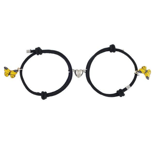 Ensemble de Bracelets Correspondants Élégants pour Couples avec Design de Papillon