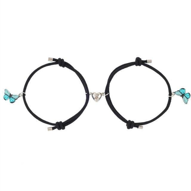Ensemble de Bracelets Correspondants Élégants pour Couples avec Design de Papillon