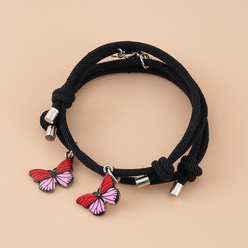 Ensemble de Bracelets Correspondants Élégants pour Couples avec Design de Papillon