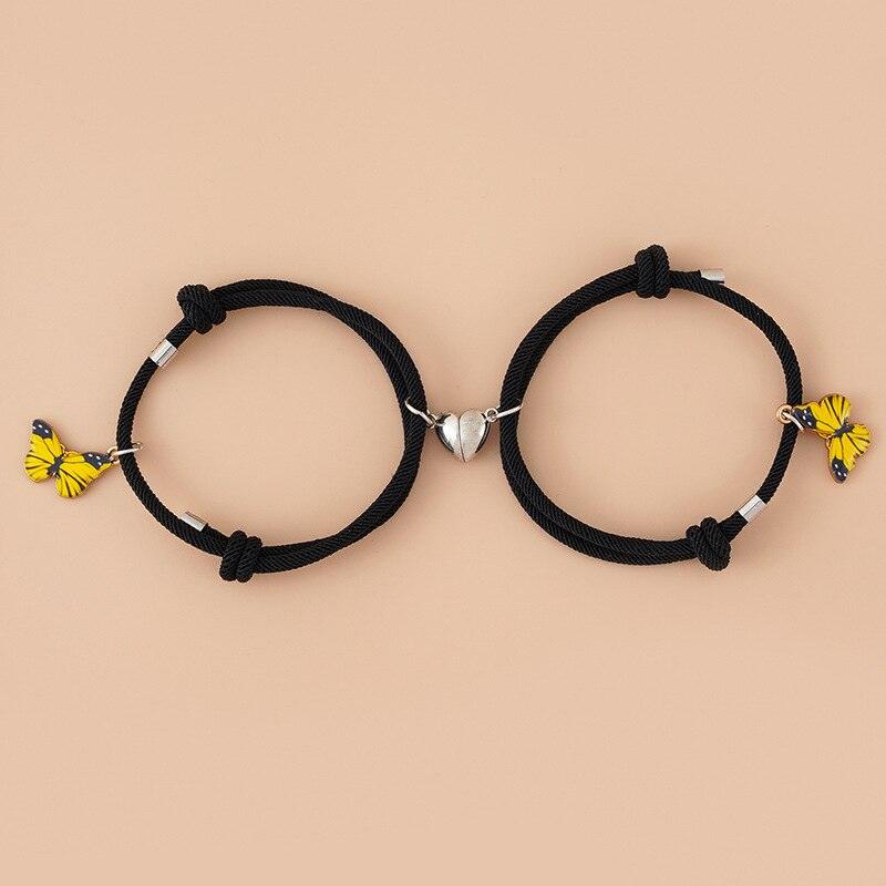 Ensemble de Bracelets Correspondants Élégants pour Couples avec Design de Papillon