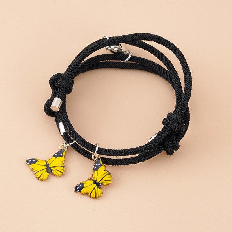 Ensemble de Bracelets Correspondants Élégants pour Couples avec Design de Papillon