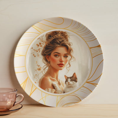 Beautiful Cat Lady Collectible Plate