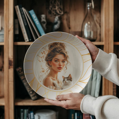 Beautiful Cat Lady Collectible Plate