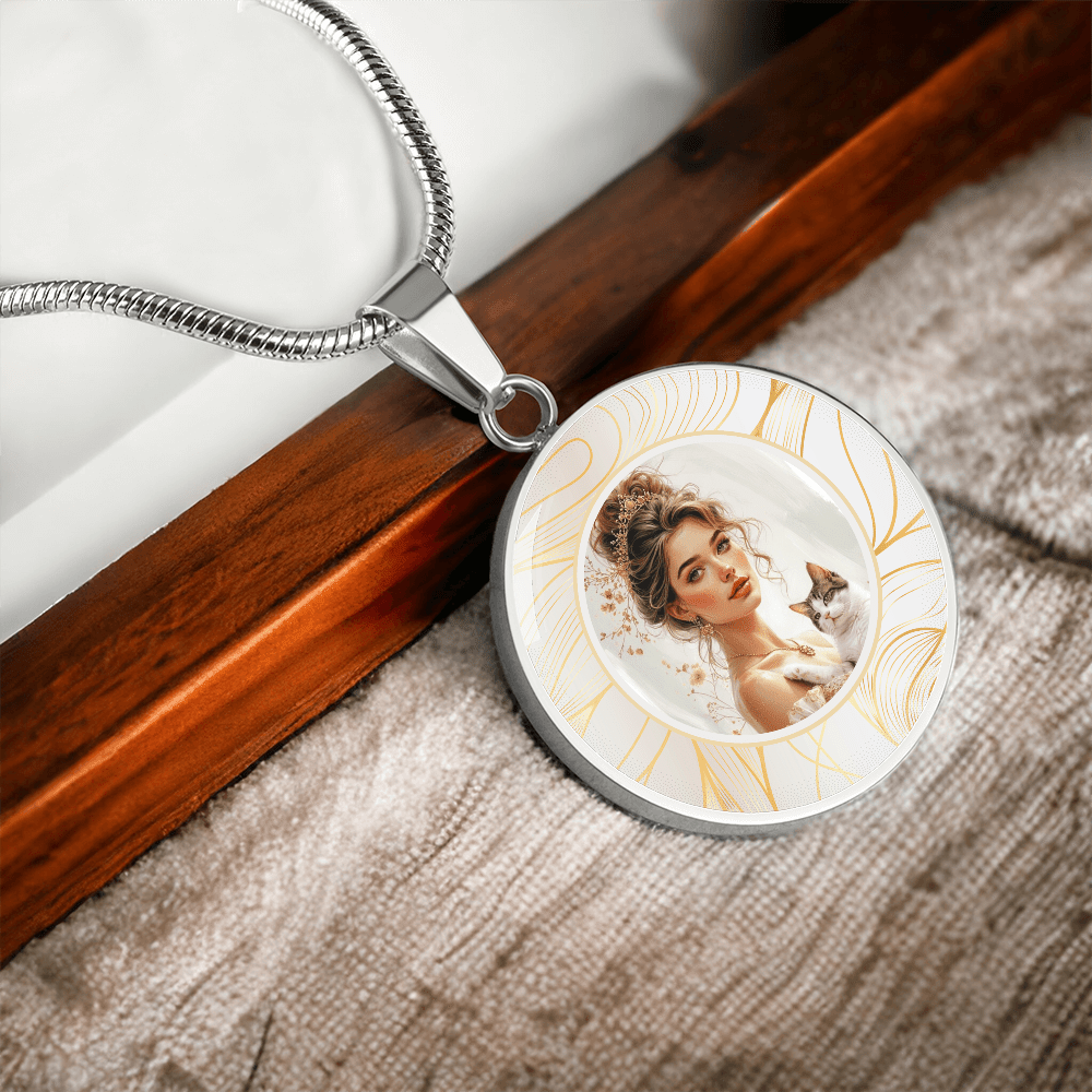 Pendentif Collier Belle Dame aux Chats