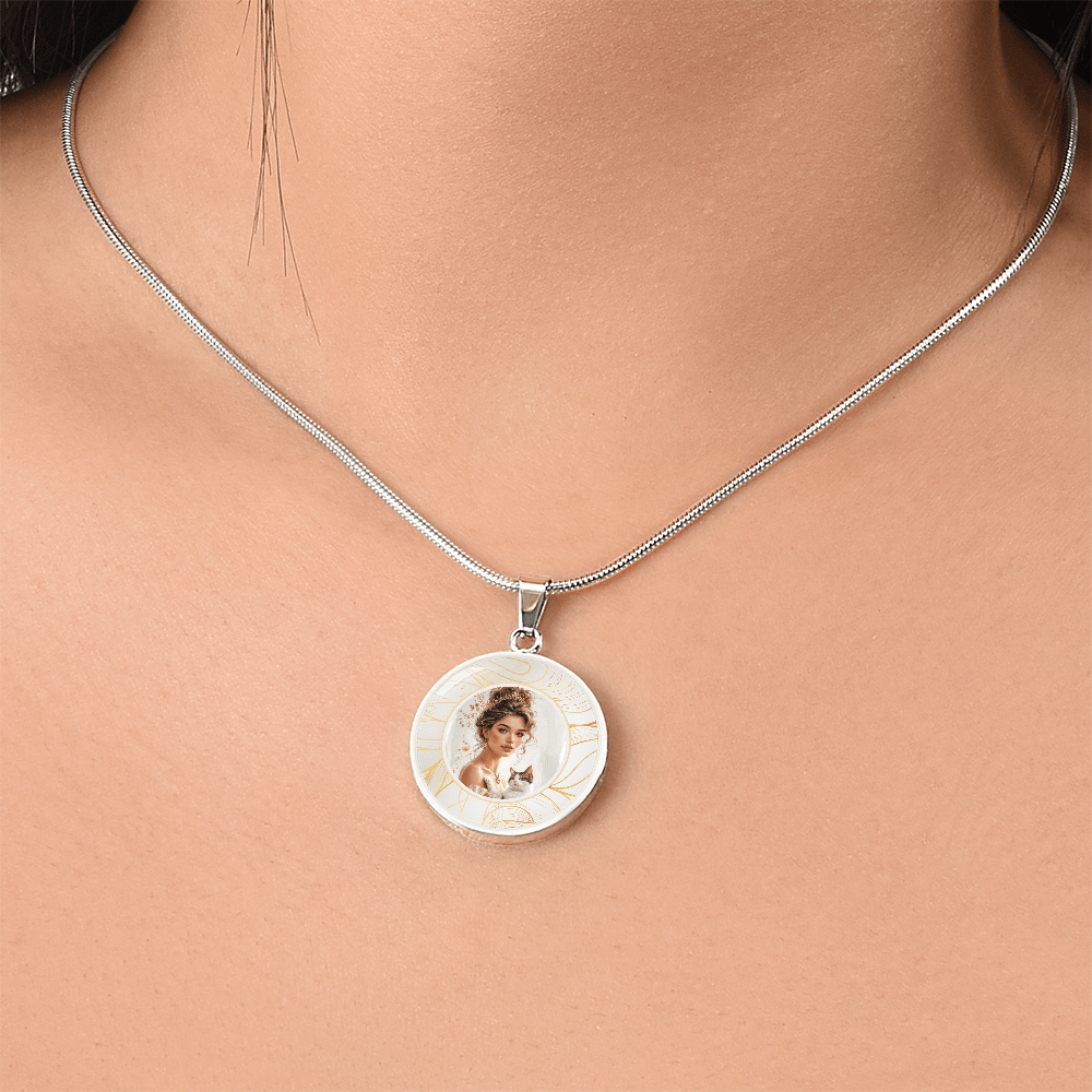 Pendentif Collier Belle Dame aux Chats
