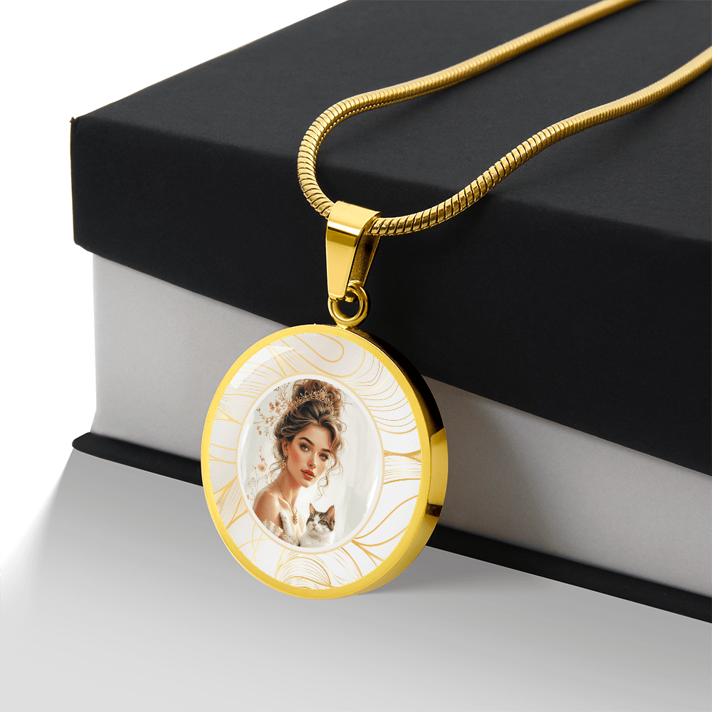 Pendentif Collier Belle Dame aux Chats
