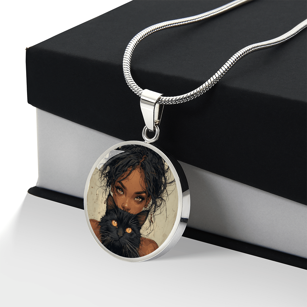 Charming Cat Lady Pendant Necklace
